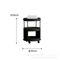 Crème Mini Table À Thé Vent Mobile Côté Étagère De Rangement pour Salon Table De Chevet Canapé Côté Plusieurs Petites Tables Console Rondes