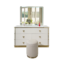 Grande coiffeuse de luxe moderne blanche avec miroir à led ensemble meubles de chambre à coucher tiroirs de rangement armoire en bois maquillage vanité bureau