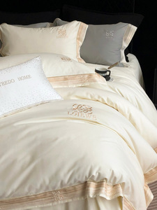 Di lusso <span class=keywords><strong>autunno</strong></span> e inverno spazzolato bianco chiaro di luna quattro pezzi set di biancheria da letto trapunta federa federa lenzuolo - Product Image 4