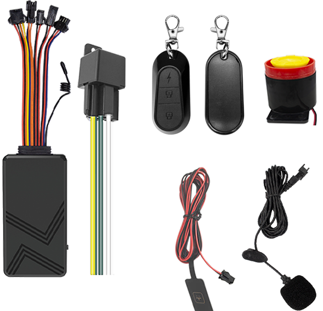 C003H 4g Gps Tracker for Car Motorcycle With Siren for Alarm Sound Overspeed Movement Alarm