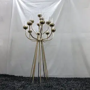 Tongkat Lilin Tinggi Emas Gaya Baru untuk Dekorasi Pernikahan