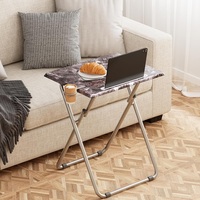 Nouvelle arrivée Table de bureau pliante avec porte-gobelet plateau à collation Portable pour manger Table à plateau TV pour les petits espaces