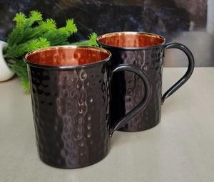 Taza de Mula brillante negra de cobre martillado de alta calidad para decoración de utensilios de cocina y accesorios de Bar a precio Minorista al por mayor - Product Image 6