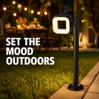 Lampadaire LED d'extérieur OEM AC85-260V, design ovale moderne, éclairage uniforme pour jardins, terrasses et espaces de loisirs extérieurs