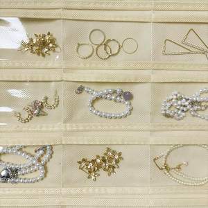 ホットブラックハンギングジュエリーオーガナイザー両面48/80ポケット収納メタルフックホルダー（イヤリング、ネックレス、指輪、ブレスレット用） - Product Image 5