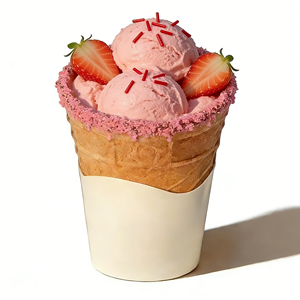 Cônes en gaufrettes à fond plat comestibles, coupes croustillantes de qualité supérieure pour l'art du café, la crème glacée, les desserts créatifs - Product Image 2