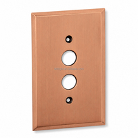 Plaque de couverture d'interrupteur en cuivre USBBT, découpe personnalisée, finition laiton, avec vis incluses, installation facile