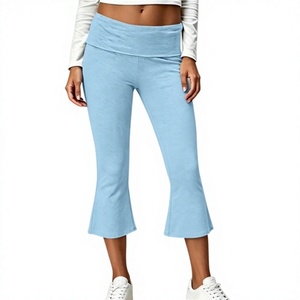 Leggings Capri OEM para Mujer, Cintura Alta, Corte Bootcut, Pantalones de Yoga Elásticos y Cómodos para Gimnasio, Fitness, Running y Entrenamiento Atlético - Product Image 1