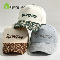 Gorra de Béisbol con Estampado de Vaca Personalizada con Logotipo Bordado, Diseño de Puntos Blancos y Negros, para Uso Casual y al Aire Libre, MOQ Bajo