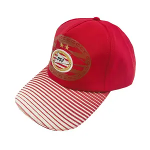 Preço de fábrica Personalizado 5 Painel Mid Perfil Desestruturado Snapback Listrado Vermelho Boné De Beisebol Chapéus Sombrero Chapeau Gorras