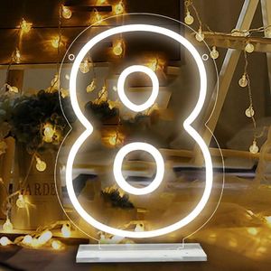 Lumière LED pour numéro d'anniversaire, quatre chiffres, néons lumineux - Product Image 1