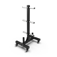 CROSSMAX Support de rangement robuste pour plaques de poids avec roues, chariot mobile pour plaques de bumper et 2 supports pour barres d'haltères