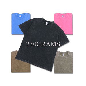เสื้อยืดผู้ชายสไตล์วินเทจทรงโอเวอร์ไซส์ น้ำหนัก 230 กรัม ล้างสีแบบแอซิดวอช สตรีทแวร์ ฮิปฮอป ผ้าฝ้าย 100% พร้อมโลโก้แบบกำหนดเอง ขายส่ง - Product Image 3