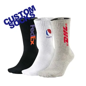 OEM CUSTOM MADE YOUR OWN LOGO DESIGN BAMBOO COTTON BASKETBALL ATHLETIC SPORT SOCKS