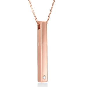 Colgante clásico de barra de oro rosa de Stonewels, una pieza elegante y minimalista elaborada con material de primera calidad, perfecta para capas - Product Image 1