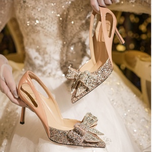 Zapatos de Tacón de 6CM/8CM para Mujer, con Lazo de Diamantes de Imitación, Zapatos de Fiesta de Moda, Tacones para Damas - Product Image 3