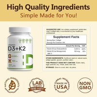Mendukung suasana sehat Label pribadi Vitamin D3 & K2 gel lembut dukungan kekebalan tubuh kualitas tinggi bahan baku dengan minyak biji bunga matahari