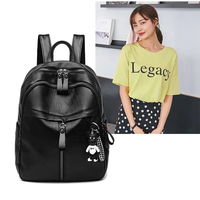 Sac à dos tendance grande capacité en cuir PU pour femme, style universitaire, idéal pour les voyages et les étudiants