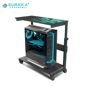 EUREKA ERGONOMIC Height Adjustable Computer Tower Stand, 2-Tier ATX-Case  CPU Holder Cart Under Desk Mobile PC Laptop Standing Table Home Office  Gaming