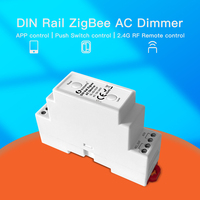 Variateur de lumière AC sans fil intelligent à commande par application, RF2.4G AC100V 240V, rail DIN, Zigbee, 1 canal, télécommande, portée 30m, charge maximale 400W pour lampes LED