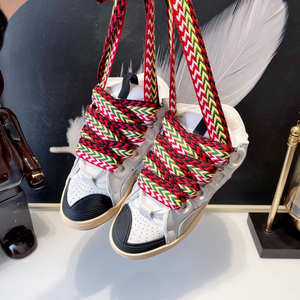 Zapatillas Deportivas de Lujo para Hombre, Cómodas, de Cuero Genuino y Malla, con Cierre de Cordones Arcoíris, Tallas Grandes 46 47, Estilo Casual - Product Image 2