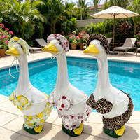 Porch Goose Fruits Pattern Waterproof Raincoat Bikini Ghost Costume for 23-Inch Lawn Statue Four-Season Universal & Customizable