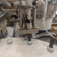 Ligne de production automatique de remplissage et d'emballage de vernis à ongles en gel à petite échelle, machine rotative de remplissage et de bouchage de bouteilles de liquide huileux