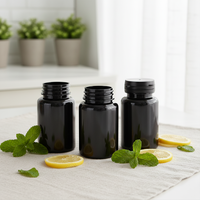 Bouteille de supplément de pilule ambre PP 100ml 120ml 150ml avec bouchon à vis Crème pour le visage et emballage de médicaments Bouteille de capsule