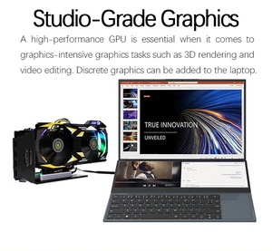 Ofis dizüstü bilgisayar Pc Video düzenleme dizüstü 16 inç çift ekran dizüstü <span class=keywords><strong>I7</strong></span>-9750H 14 inç dokunmatik - Product Image 3