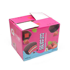 โลโก้ที่กำหนดเองสีแดงกำมะหยี่รสโกโก้สตรอเบอร์รี่ช็อคโกแลตเคลือบเค้ก - Product Image 2