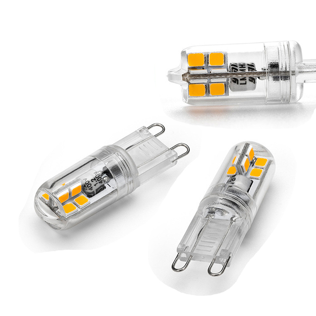 G9 LED Corn Light 2W AC230V Non-stroboscopic Transparent PC Cover for Crystal Chandelier Restaurant Hanging G9 Led Bulb Light