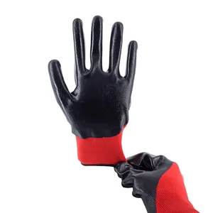 Waterproof Gloves Coated Oil Resistance Wear Resistant Nitrile Working Gloves For Works