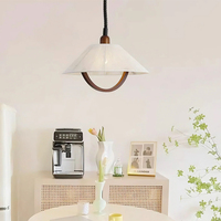 Suspension luminaire mobile réglable de style Wabi Sabi, en bois de noyer massif, avec cordon en coton, suspension en hêtre