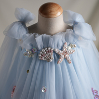Robe de princesse pour filles, vêtements d'été pour enfants, fleurs 3D, robe de demoiselle d'honneur exquise, robe de fête en tulle