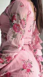 Tissu doux en soie Organa Entièrement Flair Kali Pattern et Canvas Patta avec Dupatta Set Pent Prêt à Porter Anarkali Suit - Product Image 2