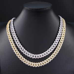 Colliers <span class=keywords><strong>chaîne</strong></span> cubaine XG plaqués <span class=keywords><strong>or</strong></span> <span class=keywords><strong>18</strong></span> <span class=keywords><strong>carats</strong></span> 10 mm, <span class=keywords><strong>chaîne</strong></span> <span class=keywords><strong>en</strong></span> moissanite VVS, passe le test du diamant, bijoux fins <span class=keywords><strong>en</strong></span> argent 925 sertis de pierres - Product Image 5