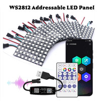 Panel LED Flexible WS2812B de 8*8/16*16/8*32 Direccionable Individualmente, DC5V, con Controlador de Música USB de 28 Teclas, BT/WIFI