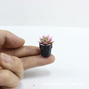 <span class=keywords><strong>Pilar</strong></span> inmortal en miniatura, adorno de escena de planta verde en maceta, decoraciones de casa de muñecas de plástico con maceta - Product Image 3