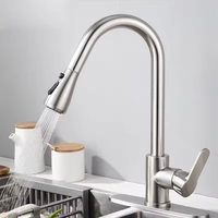 Vente directe d'usine, robinet de cuisine moderne en acier inoxydable 304, mitigeur d'eau pour hôtel