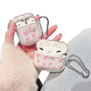 豪华粉色花朵闪光登山扣硅胶耳机盒适用于 iPhone Airpods Pro 1 2 3 4 - Product Image 1