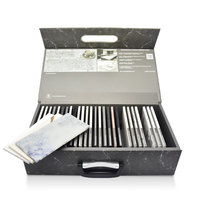Boîte de présentation acrylique rotative en pierre de marbre écologique portable moderne pour boîtes d'échantillons en carton au détail contemporaines