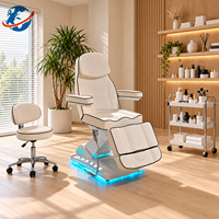Fauteuil de soin électrique de luxe à 3 moteurs avec panneau et commande au pied, coque en acrylique, pour centre de bien-être