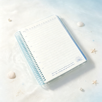 Carnet Coquillage et Perle au Bord de Mer, Rafraîchissant et Frais, Carnet Écologique en PET à Spirale Format A5, 100 Feuilles, Idéal Cadeau