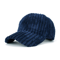 Mode hommes blanc 6 panneau chapeaux hiver velours côtelé personnalisé casquette de baseball chapeau