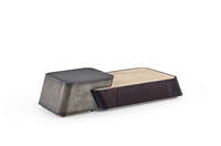 Table basse en marbre naturel de style italien, table centrale de rangement en acier inoxydable bronze antique, table basse de luxe