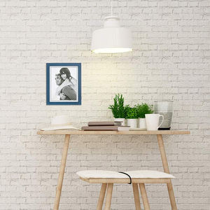 Cadre de <span class=keywords><strong>Photo</strong></span> bleu à fixation murale, plan artistique en bois, pour <span class=keywords><strong>Couple</strong></span> - Product Image 4