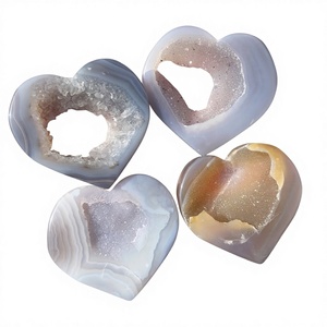Natural Druzy Agate Heart <b>Crystal</b> Geode <b>Cluster</b> for Feng Shui Home Decor Fashion Trend Healing Gift - Product Image 3