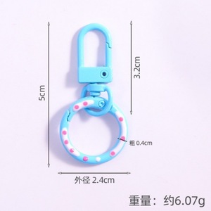 Xin Fanjin Jewelry Llavero de aleación con diseño de donut colorido y resorte, accesorio de joyería DIY, estilo fresco y dulce, hebilla colgante - Product Image 4