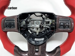 YTcarbon pour chargeur Challenger Durango Avenger Dart Journey RT SRT accessoires de voiture <span class=keywords><strong>volant</strong></span> en Fiber de carbone véritable personnalisé - Product Image 2