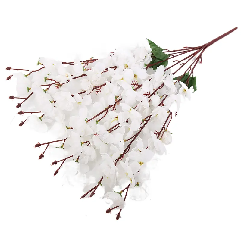 Atacado de fábrica primavera flor de pêssego, flor de cereja, buquê, seda, flor de casamento artificial